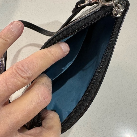 Coach Black Embossed Wristlet - Picture 3 of 3